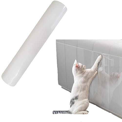 Syiyunran Kratzschutz Katze Tape Möbelschutz Klebeband - Anti Kratz Folie 30cmx300cm, Transparentes Selbstklebender Sofa Möbelschoner, Kratzpads für Möbel Couch Tür Wand Kratzabwehr von Katzen Hunde von syiyunran