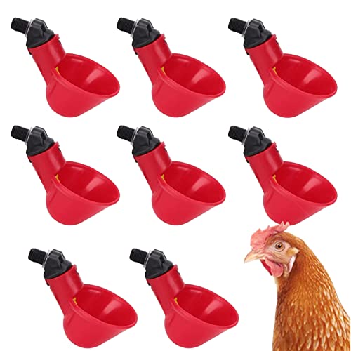 sylbx 8 Stück GeflüGel Waterer Automatische Kunststoff Chicken Drinker Cups Automatischer Trinkspender fur GeflüGel,Geeignet fur VöGel, Tauben, Wachteln, Hähne, Hühner von sylbx