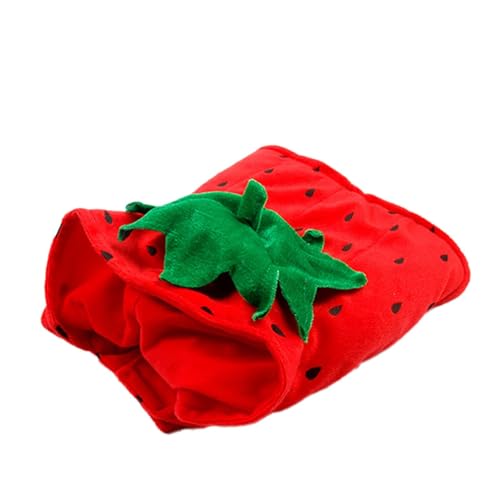 szaluyk Strawberry Haustierkostüm – Welpen-Weihnachtsoutfit – Winter-Hundekostüm, Erdbeerform, Kapuzenpullover, Kleidung, lustige Haustierkleidung für Halloween, Weihnachten von szaluyk