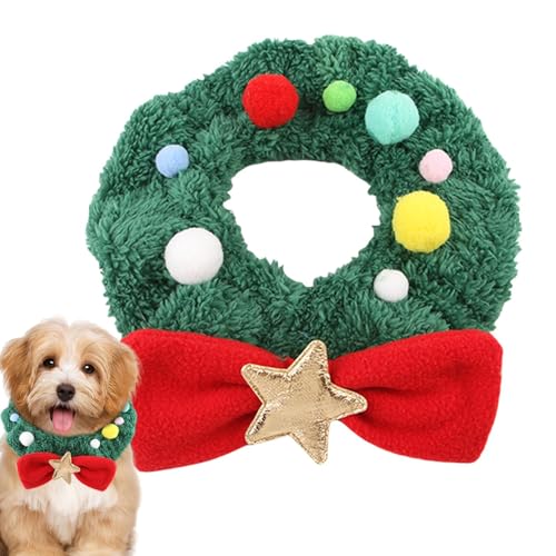 szaluyk Weihnachts-Hundehalsband, bequemer Weihnachts-Schal – verstellbares Plüsch-Weihnachts-Hundehalsband, weich, bequem für Weihnachten von szaluyk