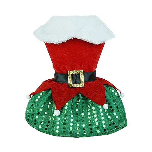 tacery Hunde-Weihnachtsoutfit | Dehnbares Weihnachtsmann-Haustierkleid,Interessantes Hunde-Winterkleid aus Baumwolle, multifunktionales Weihnachtszubehör für kleine Hunde für kleine Hunde und Welpen von tacery