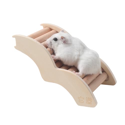 Tafit Hamsterleiterbrücke – Kletterspielzeug aus Holz als Käfigdekoration und Zubehör, ideal für Hamster, Rennmäuse, Mäuse und Kleintiere (klein - 16 cm) von tafit