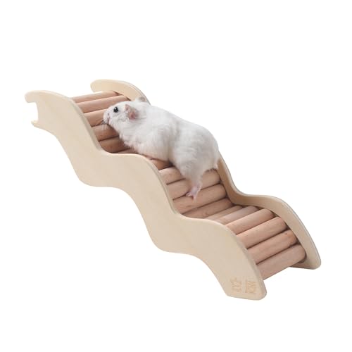 Tafit Hamsterleiterbrücke – Kletterspielzeug aus Holz für Käfigdekoration und Zubehör, ideal für Hamster, Rennmäuse, Mäuse und Kleintiere (24 cm) von tafit