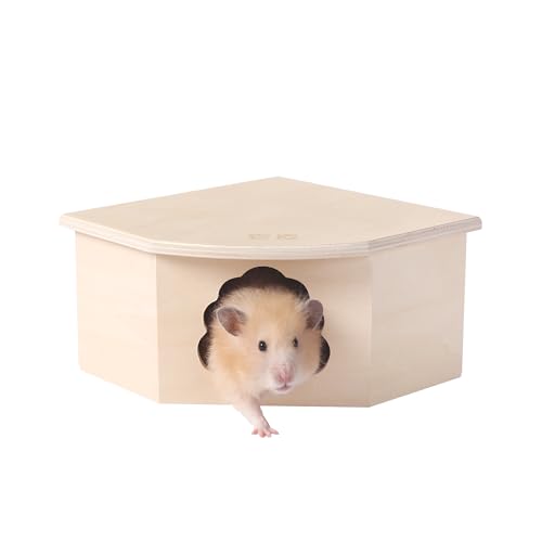 tafit Natürliches Hamsterhaus aus Holz, Versteck für Kleintiere, Lebensraum, Erkundungsspielzeug für Zwerghamster, Syrische Hamster, Rennmäuse, Mäuse, Ratten, Igel, Lemminge (Baumförmiges Loch) von tafit