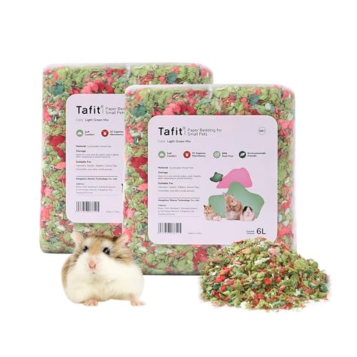 tafit Staubfreie Kleintier-Bettwäsche, natürliches weiches Papier zur Geruchskontrolle, geeignet für Meerschweinchen, Kaninchen, Ratten, Rennmäuse, Chinchilla und Hamster, 12 Liter (Grün-Mix) von tafit