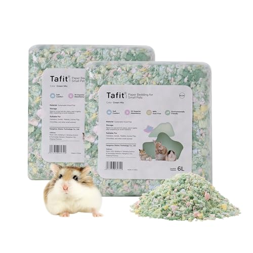 tafit Staubfreie Kleintier-Bettwäsche, natürliches weiches Papier zur Geruchskontrolle, geeignet für Meerschweinchen, Kaninchen, Ratten, Rennmäuse, Chinchilla und Hamster, 12 Liter (hellgrüne von tafit