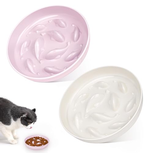 Futternapf für Katzen und kleine Hunde, Futternapf mit Fisch-Pool-Design, gesunde Ernährung, interaktiver Puzzle-Futterspender für Katzen, kleine Hunde, rutschfest, rutschfest, für Trocken- und von tchrules