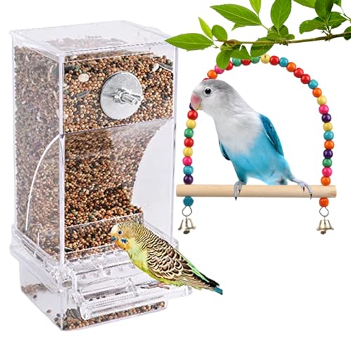 Feeder Bird Feeder 2pcs 7.28x2.95x2.95 Zoll transparent hängende Kunststoff -Kunststoff -Bird -Käfig -Feeder -Lobgie -Spielzeug -Spielzeug für Papageien Cockatiels Finches von tddouck