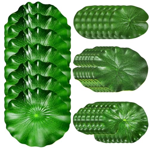 tddouck PetSupplies 28 Stcs Lily Pad Floating Mat Artificial 4 Arten realistische schwimmende Lotusblätter verblassen fade-resistent von tddouck