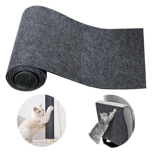 Kratzmatte Selbstklebend 200cmx40cm - Sofaschutz Katze, Katzen Kratzmatte, Katzenkratzmatten Selbstklebend Filz, Kratzmatte Katze DIY Trimmbarer für Stühle, Möbel, Couch, Box Liner, Cup Mat von teokyat