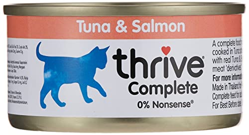 12x75g Thrive Complete Feuchtnahrung Katzenfutter (Thunfisch und Lachs) von thrive