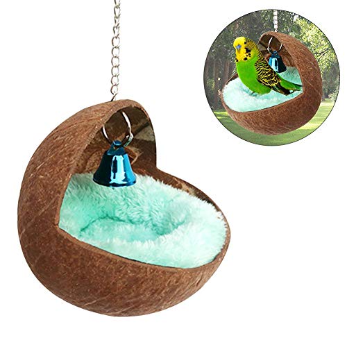 tidystore Natürliche Kokosnussschale Vogelnest Haus Bett für Haustier Papagei Wellensittich Nymphensittich Conure Kanarischen Finch Dove Cage Hamster Ratte Gerbil Mäuse Käfig Feeder Spielzeug von Dttra