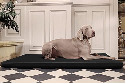 tierlando® Carlos Ortho-Medic Orthopädische Hundematte Kunstleder Visko Hundebett Matratze Größe: XXL - 150x100cm - CA6 | Farbe: 03 schwarz von tierlando