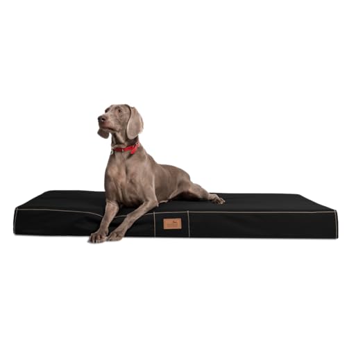 tierlando® Mobile Hundematratze Hugo Basic | Gehobene Stabilität & Qualität! | Anti-Haar Polyester | L 100 x 80 x 13 cm | Schwarz von tierlando