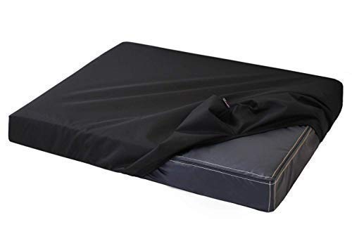 tierlando® Original Quick-Cover® Basic Uni Matratzenschoner 4-eckig Schonbezug Spannbettlaken Polyester - für Hundebett | Hundematratze | Hundematte | Hundesofa (CA3 | 80x60x5-7 cm, 03 Schwarz) von tierlando