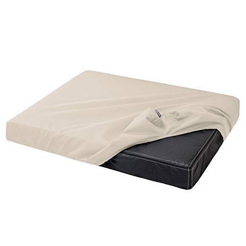 tierlando® Original Quick-Cover® Basic Uni Matratzenschoner 4-eckig Schonbezug Spannbettlaken Polyester - für Hundebett | Hundematratze | Hundematte | Hundesofa (CA3 | 80x60x5-7 cm, 05 Creme) von tierlando