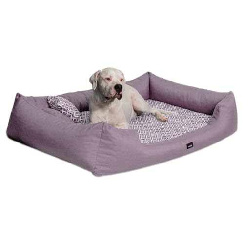 tierlando® Orthopädisches Hundebett Ellen Exklusives Rauten-Muster Blumen-Muster (ELL4 110x90cm (innen 80x70cm), 07 Altrosa) von tierlando