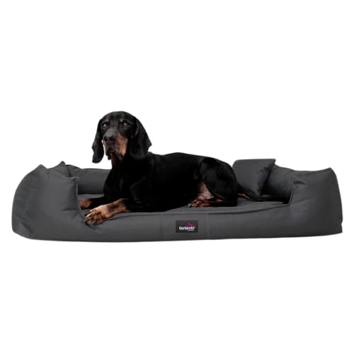 tierlando® Orthopädisches Hundebett Goofy inkl. Matratzenschoner für große Hunde Polyester Waschbar Hundesofa XL XXL XXXL L+ 110cm | 02 Graphit von tierlando