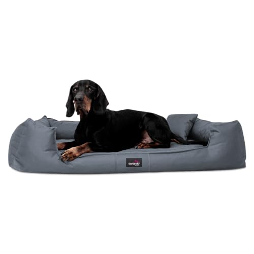 tierlando® Orthopädisches Hundebett Goofy inkl. Matratzenschoner für große Hunde Polyester Waschbar Hundesofa XL XXL XXXL (G5 | 130 x 100 cm, 06 | Grau) von tierlando