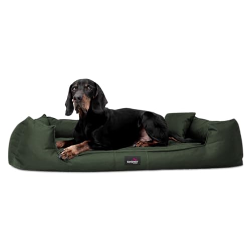 tierlando® Orthopädisches Hundebett Goofy inkl. Matratzenschoner für große Hunde Polyester Waschbar Hundesofa XL XXL XXXL (G6 | 160 x 110 cm, 26 | Olive Grün) von tierlando