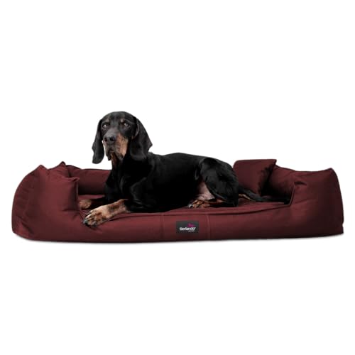 tierlando® Orthopädisches Hundebett Goofy inkl. Matratzenschoner für große Hunde Polyester Waschbar Hundesofa XL XXL XXXL L+ 110cm | 29 Bordeaux von tierlando