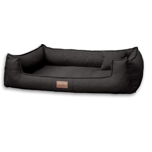 tierlando® Orthopädisches Hundebett Goofy inkl. Matratzenschoner für mittelgroße, große und sehr große Hunde, Möbelstoff, Waschbar Hundesofa Hundekörbchen | Schwarz | G3-A-03 von tierlando