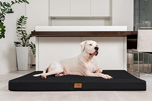 tierlando® Oscar VISCO Orthopädische Hundematte Matratze Kunstleder Hundebett: Größe OS4 100cm | Farbe: LL-03 schwarz von tierlando