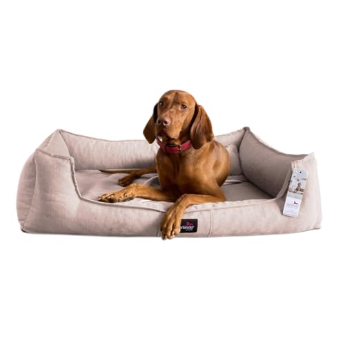 tierlando® Scarlett Orthopädisches Hundebett aus edlem Stoff | Modern und Elegant | ~ inkl. Matratzenschoner ~ | M+ (90x75 cm) | 07 Rose von tierlando