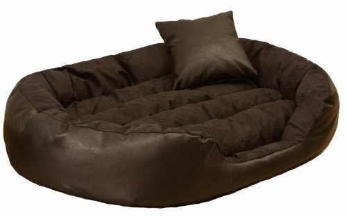 tierlando Hundebett Philip Hundesofa - Kunstleder - Velours - XL XXL XXXL - 110cm bis 170cm - Dogge, Ridgebacks 01 BRAUN - PH4-AL-01 von tierlando