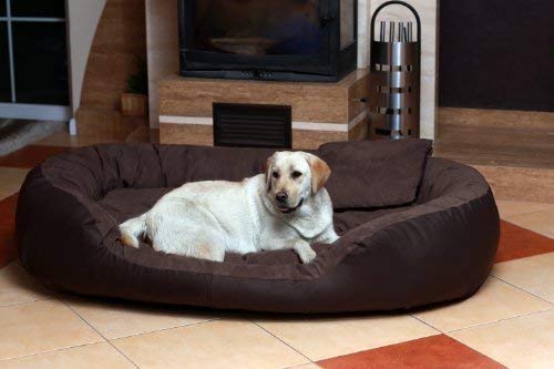 tierlando Hundebett Philip Hundesofa - Kunstleder - Velours - XL XXL XXXL - 110cm bis 170cm - Dogge, Ridgebacks 01 BRAUN - PH5-AL-01 von tierlando