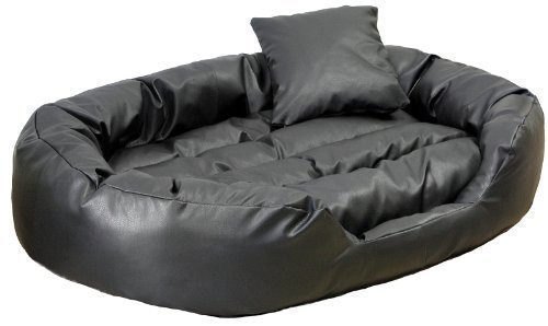 tierlando Hundebett Philip Hundesofa - Kunstleder - XL XXL XXXL - 110cm bis 170cm - Dogge, Ridgebacks Größe: 140x100cm | Farbe: 02 Graphit von tierlando