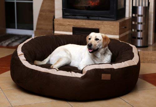 tierlando Lana Hundebett Hundesofa M L XL Velours MEGA DICK 80 100 120cm WEICH Größe: 80x70cm | Farbe: 01 Braun von tierlando