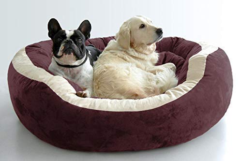 tierlando Lana Hundebett Hundesofa M L XL Velours MEGA DICK 80 100 120cm WEICH Größe: LA4 100cm L | Farbe: 04 Bordeaux von tierlando