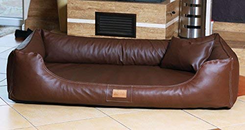 tierlando Maddox Komfort Hundebett Hundesofa Kunstleder S - XXL (Gr. XXL 150 cm BRAUN - MN6-LL-01 von tierlando