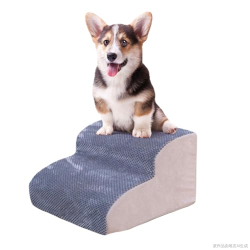 Hundetreppe, Hundetreppe für Bett, Hundetreppe zum Bett, 2 Stufen, rutschfeste Haustiertreppe, Hunderampe, tragbare Haustier-Kletterleiter, 2 Stufen für alte Hunde, Katzen, Welpen, Couch, Bett, Auto von tkerinse