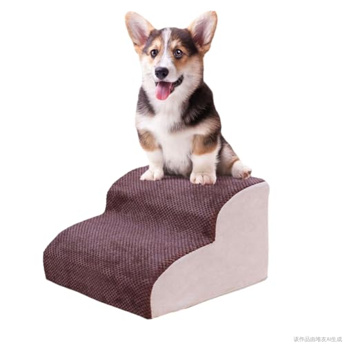 Hundetreppe, Hundetreppe für Bett, Hundetreppe zum Bett, 2 Stufen, rutschfeste Haustiertreppe, Hunderampe, tragbare Haustier-Kletterleiter, 2 Stufen für alte Hunde, Katzen, Welpen, Couch, Bett, Auto von tkerinse