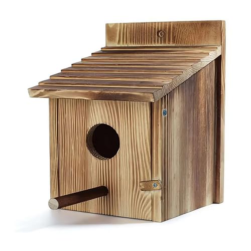 Vogelhäuser aus Holz, Vogelhaus aus Holz, Vogelhaus aus Holz für draußen mit Stange, Garten hängendes Vogelhaus im Freien, Vogelhaus für Finken, Bluebird, Kardinal von tkerinse