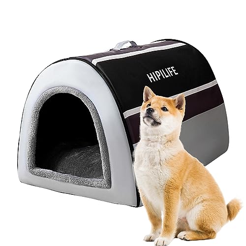 Hundebett Haus Innen, Abnehmbare Hundehöhle Bett Haus, Tragbare Hundehütte Gemütlich Indoor Mit Matte Rutschfest Abnehmbares Hundehaus Für Mittlere Hunde Welpen Katze Haustier Winterbedarf von tongfeng