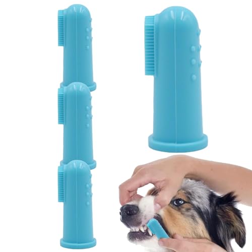 tongfeng Fingerzahnbürste für Hunde, Zahnreinigungsbürste für Hunde, Silikon-Katzenzahnbürste - Tragbare weiche Hundezahnbürste, Katzenzahnbürste, Wiederverwendbare Fingerzahnbürste für Hunde und von tongfeng