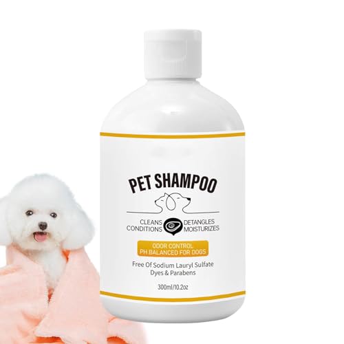 tongfeng Hundeshampoo zur Linderung juckender Haut, desodorierendes Shampoo für Hunde - 300 ml Desodorierendes Reinigungs-Conditioner-Shampoo,Smelly Dogs Reinigungsshampoo zur Geruchsbeseitigung, von tongfeng