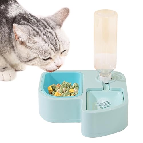 tongfeng Katzenfutter und Wassernapf Set, Doppel Abnehmbarer Haustiernapf Multifunktional Wasser & Katze Futternapf Set, Futter und Wassernapf Set, Katzenfutter und Wassernapf, Kippsicher Haustier von tongfeng