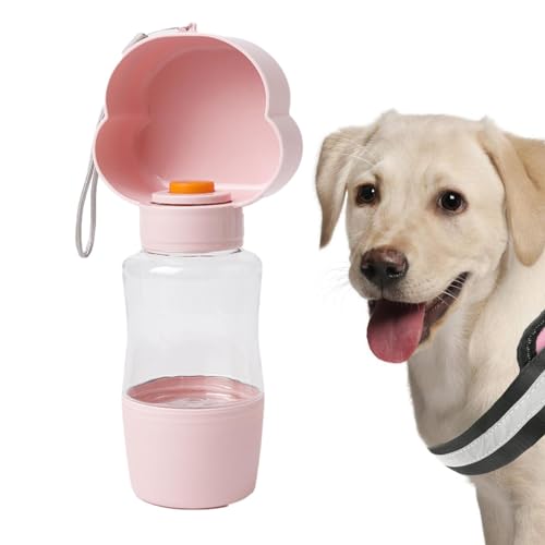tongfeng Tragbare Hundewasserflasche | 400-ml-Reisenapf-Wasserflasche mit abnehmbarem Umhängeband | Outdoor-Futterspender für Reisen, Spaziergänge, Picknicken, Camping, Wandern von tongfeng