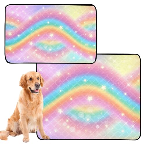 tplaotee Katzen-Haustiermatte, Schlamm-Matten für Hunde, groß, waschbar, rutschfest, Teppich für Boden, 50,8 x 61 cm, Mystery Rainbow Starry Bunt, 3 Stück von tplaotee