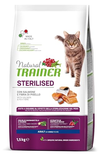 Trainer Natürliche sterilisiertem 1,5kg Lachs - Katzen Trockenfutter Kroketten von trainer