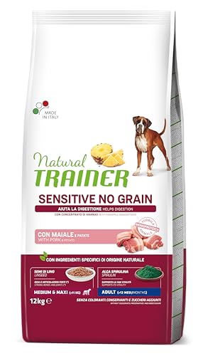 Natural Trainer Sensitive No Grain Futter für Erwachsene Hunde mit Schwein - 12 kg von trainer