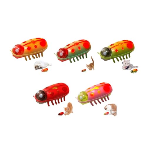 tuwiwol 5pcs Mini Käfer,elektrisches Insekt,Katze,Hund,Käfer,automatisches Spielzeug,lustiges batteriebetriebenes Haustier Spielspielzeug,Interaktives Spielzeug für Katzen von tuwiwol