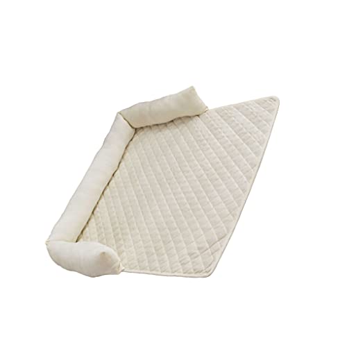 tuwiwol Haushalt Winter Haustier Plüsch Matte Schlafzimmer Sofa Pad Medium Große Tier Ruhen Schlafen Warmes Bett Abnehmbare Waschbar, Beige, 75x120cm von tuwiwol