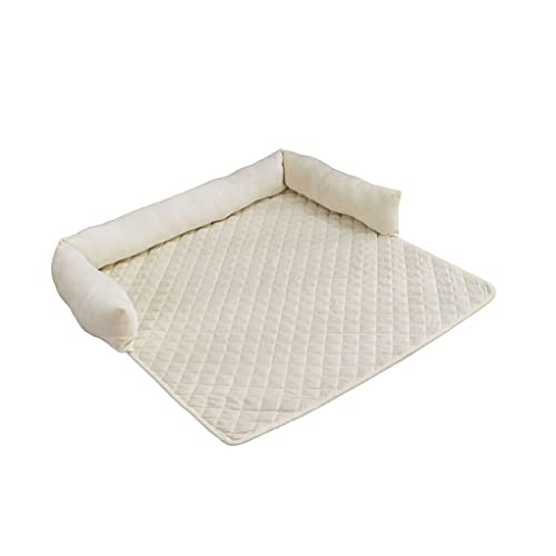 tuwiwol Haushalt Winter Haustier Plüsch Matte Schlafzimmer Sofa Pad Medium Große Tier Ruhen Schlafen Warmes Bett Abnehmbare Waschbar, Beige, 75x75cm von tuwiwol