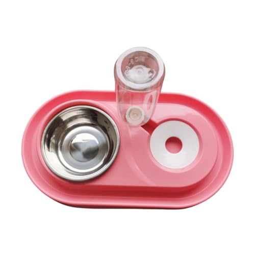 tuwiwol Katzenfutternapf, großes Fassungsvermögen, einfach zu bequem und praktisch, automatische Futternäpfe für Katzen aus Kunststoff, sicher und zuverlässig, Rosa von tuwiwol