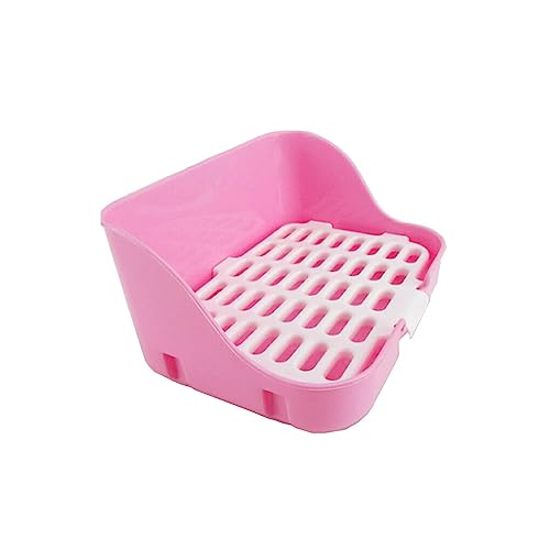 tuwiwol Kleine Tiertoilette Kaninchen Meerbett Käfige Indoor Outdoor Topf Haustiere Trainingsgerät Töpfchen Toilette Heimtierbedarf, Rosa von tuwiwol